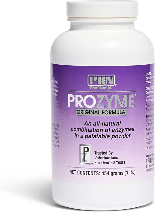 PRN Pharmacal ProZyme Original Formula Enzyme Replacement Supplement - Reinforces Animal's Digestive System, Supports Dog & Cat Food Breakdown - Promotes Pet's Digestive Health - 454 g, 1 lb Bottle