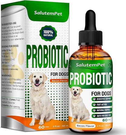 Probiotics for Dogs | Liquid Probiotics for Dogs | Prebiotic for Dogs & Digestive Enzymes | Puppy Probiotic | Dog Probiotics and Digestive Enzymes | 2 Oz