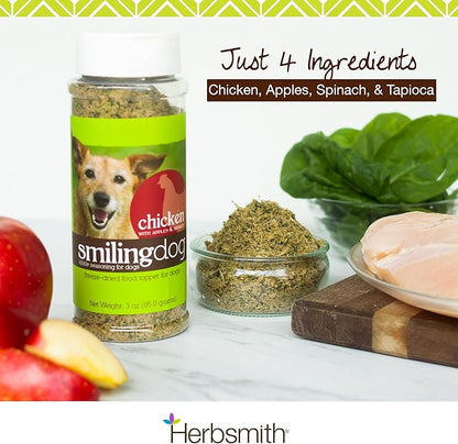Herbsmith Kibble Seasoning – Freeze Dried Chicken – DIY Raw Coated Kibble Mixer - Dog Food Topper for Picky Eaters, 3 oz [Bundle x2 Units]