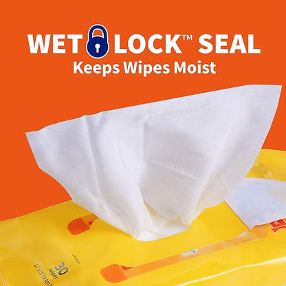Wet Ones for Pets Paw & Tushie Dog Wipes with Chamomile Dog Wipes for All Dogs in Tropical Splash Scent, Wipes with Wet Lock Seal Pouch Dog Paw Wipes (Pack of 1, 30 Count Total)