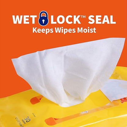 Wet Ones for Pets Paw & Tushie Dog Wipes with Chamomile Dog Wipes for All Dogs in Tropical Splash Scent, Wipes with Wet Lock Seal Pouch Dog Paw Wipes (Pack of 1, 30 Count Total)