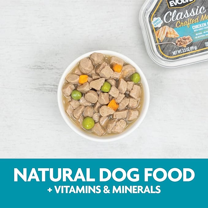 Evolve Classic Crafted Meals Chicken Stew Wet Dog Food | 3.5 oz - 15 Pack