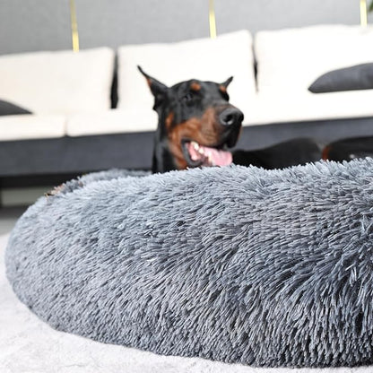 Dog Beds for Extra Large Dogs Calming Dog Bed Washable Fluffy Anti-Anxiety Round Pet Bed 45 Inches Detachable Dog Bed,Fits up to Large Dog