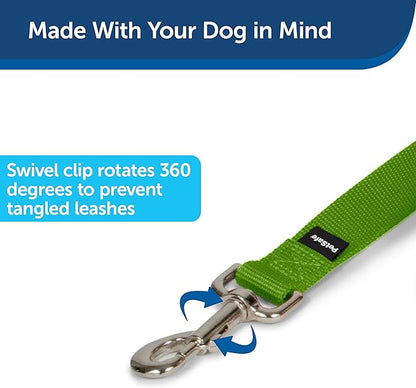 PetSafe Nylon Dog Leash - Strong, Durable, Traditional Style Leash with Easy to Use Bolt Snap - 3/4 in. x 6 ft., Apple Green