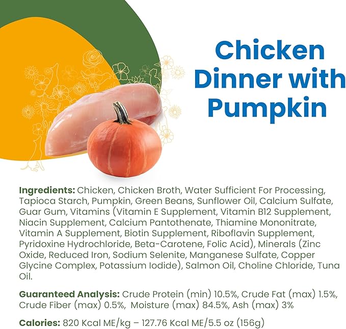 almo nature HQS Complete Wet Dog Food Chicken Dinner with Pumpkin 5.5 oz (Pack of 48)