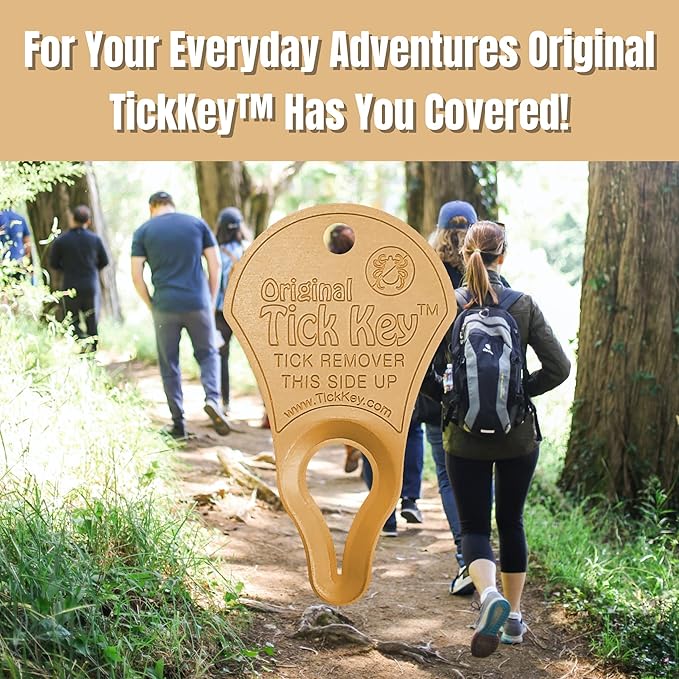 The Original Tick Key -Tick Detaching Device - Portable, Safe and Highly Effective High Visibility Tick Detaching Tool (Pink) with Stops the Sting - Extra Strength Bug and Mosquito Bit Relief