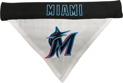 Pets First MAR-3217-L-XL MLB Dog Bandana - Miami Marlins Reversible Pet Bandana, Large/X-Large, MLB Team Color