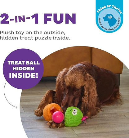 Outward Hound Nina Ottosson Snack Palz Interactive Plush Dog Puzzle with Treat Ball, Dog Enrichment Toys, Stuffable Dog Toy, Plush, Cactus, Green