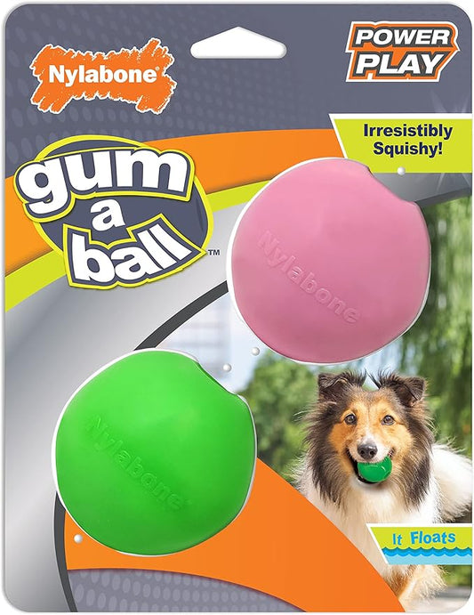 Nylabone Power Play Gum-a-Ball toy for Dogs One Size (2 Count)