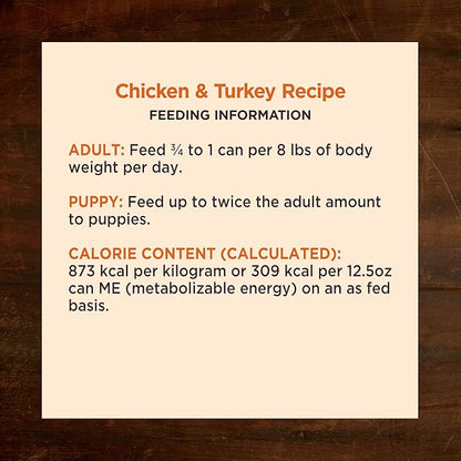 Wellness CORE Hearty Cuts Natural Wet Grain Free Canned Dog Food, Chicken & Turkey, 12.5-Ounce Can (Pack of 12)