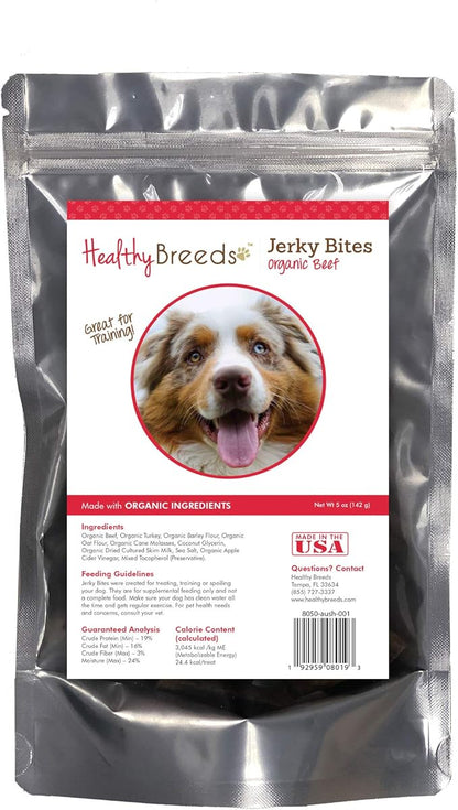 Healthy Breeds Australian Shepherd Jerky Bites Beef Recipe Dog Treats 5 oz