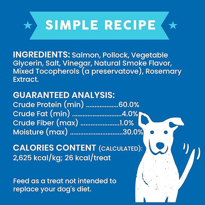 Cloud Star Wag More Bark Less Jerky Dog Treats, Smoked Salmon, 10 oz. Pouch