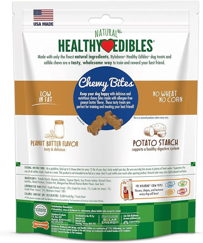 Nylabone Healthy Edibles Chewy Bites Dog Training Treats Peanut Butter 6 oz.