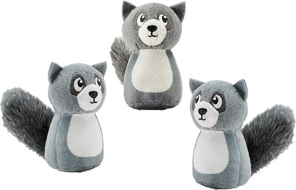 Outward Hound Squeakin' Racoon Hide A Puzzle Plush Replacement Dog Toys - 3 Pack