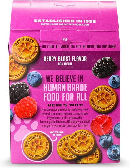 Organic Crunchy Dog Treats – for All Pet Sizes, Breeds – All-Natural Puppy Treat, Senior Dog Snack – 100% Human-Grade – Delicious Chews for Dogs – Grain-Free Berry Blast, 14 Oz (2-Pack)