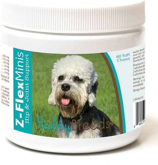 Healthy Breeds Dandie Dinmont Terrier Z-Flex Minis Hip and Joint Support Soft Chews 60 Count