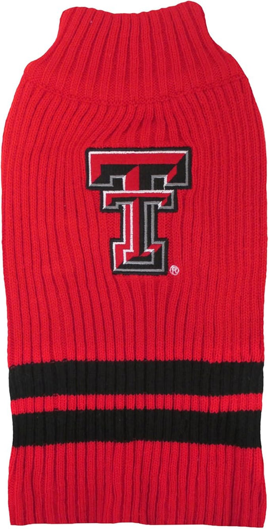 Pets First NCAA Texas Tech Red Raiders Dog Sweater, Size X-Small. Warm & Cozy Knit Pet Sweater with NCAA Team Logo, Best Puppy Sweater for Large & Small Dogs