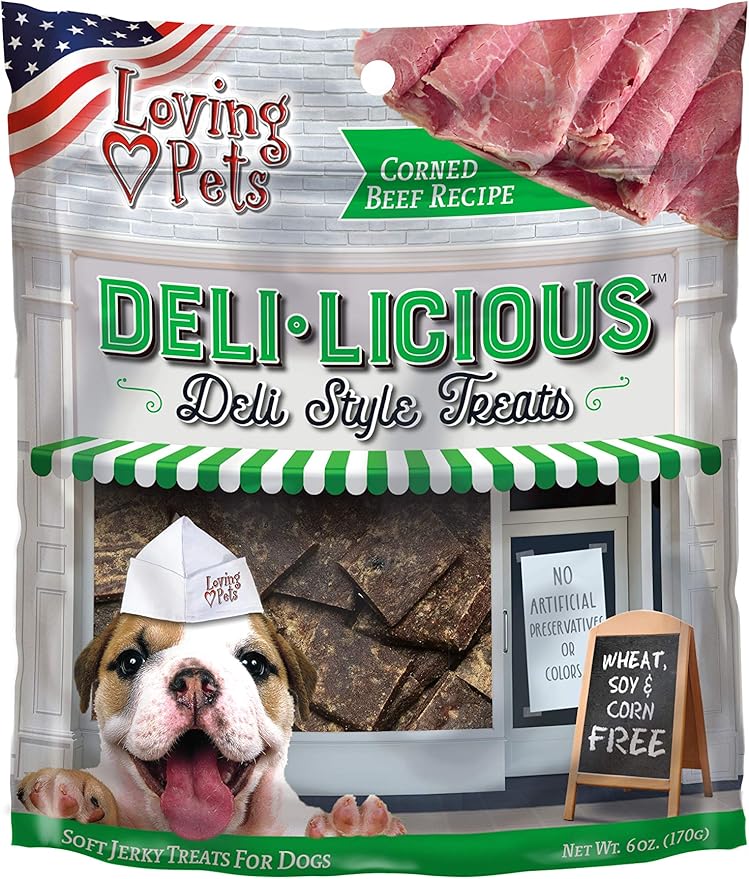 Loving Pets Deli-Licious Corned Beef Recipe Soft Jerky Dog Treats (6 oz)