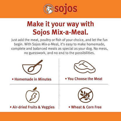 Sojos Mix-A-Meal Fruit & Veggie Pre-Mix Grain-Free Dog Food, 8 Pound Bag