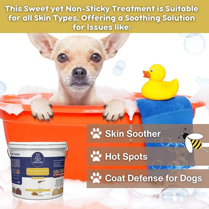 Madra Mor Milk & Honey Mud Spa Bath for Dogs | Dog Bath for Dog Grooming | Dog Coat Skin Care Products | 7.5lb Pail Mud Bath Dog Essentials with Multi-Purpose Key Chain