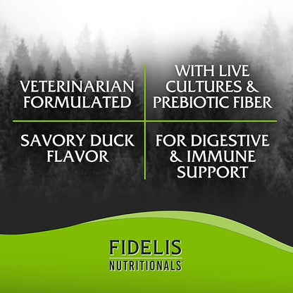 FIDELIS Dog Probiotic Chews with Prebiotic Fiber (120 Soft Chews), Made in USA, Natural Live Cultures Prebiotics & Probiotics, Digestive & Immune System Health, Veterinarian Formulated