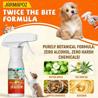 Bitter Apple Spray for Dogs to Stop Chewing, Anti Chew Behavior Training Aid for Dogs and Cats, Bitter Yuck Spray for Dogs Prevent Chewing Licking of Bandages, Paws, Shoes, Fur and Furniture