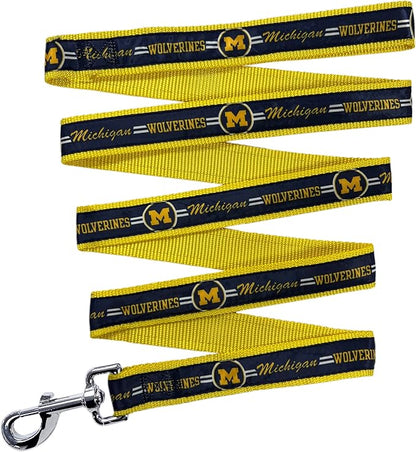 Pets First Collegiate Pet Accessories, Dog Leash, Michigan Wolverines, Small