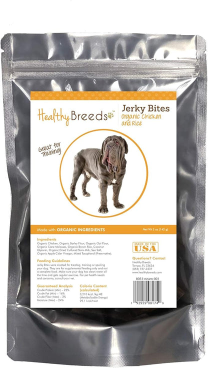 Healthy Breeds Neapolitan Mastiff Jerky Bites Chicken & Rice Recipe Dog Treats 5 oz
