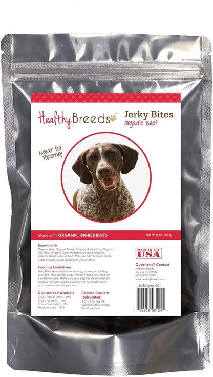 Healthy Breeds German Shorthaired Pointer Jerky Bites Beef Recipe Dog Treats 5 oz
