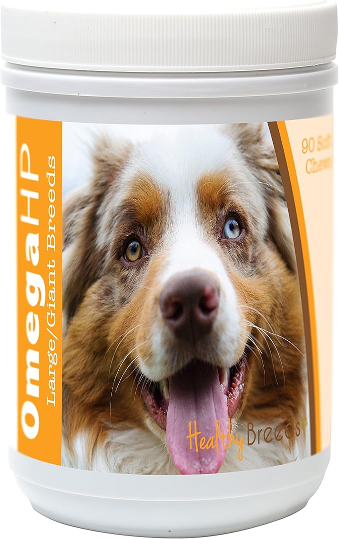 Healthy Breeds Australian Shepherd Omega HP Fatty Acid Skin and Coat Support Soft Chews 90 Count