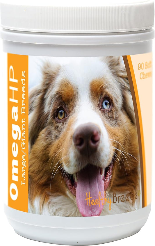 Healthy Breeds Australian Shepherd Omega HP Fatty Acid Skin and Coat Support Soft Chews 90 Count