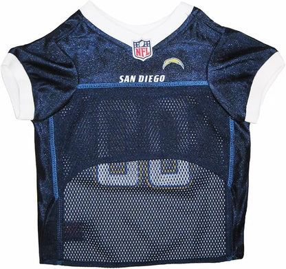 NFL Los Angeles Chargers Dog Jersey, Size: Medium. Best Football Jersey Costume for Dogs & Cats. Licensed Jersey Shirt