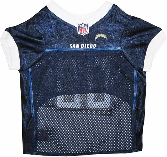 NFL Los Angeles Chargers Dog Jersey, Size: Medium. Best Football Jersey Costume for Dogs & Cats. Licensed Jersey Shirt