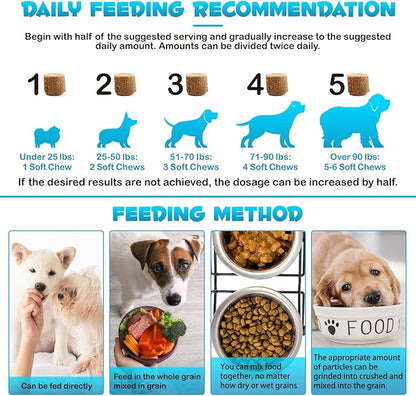 Dog 15-in-1 Multivitamin Chewable, Dog Vitamins & Supplements, Pet Joint Support Health - Immunity - Mobility - Gut - Skin, Dog Vitamins with Biotin, Cranberry, Glucosamine for Dogs (120 Chews)