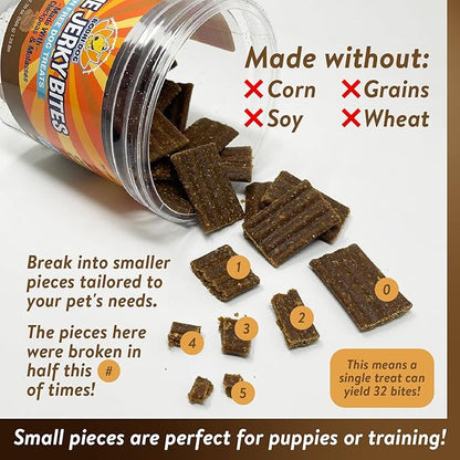 Premium Healthy Dog Jerky Treats | Grain Free Salmon Dog Treat Bites | Natural Snack Made with Salmon, Chickpeas & Sweet Potatoes | No Corn, Wheat or Soy