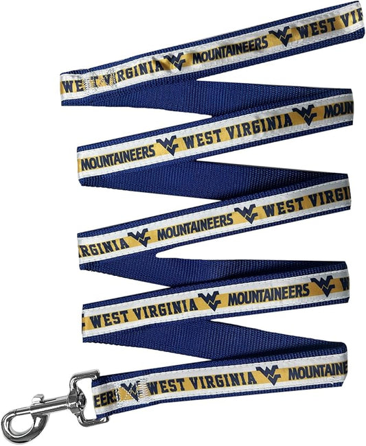 Pets First Collegiate Pet Accessories, Dog Leash, West Virginia Mountaineers, Medium