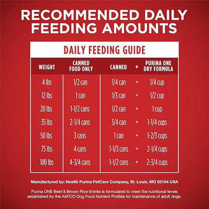 Purina ONE Classic Ground Beef and Brown Rice Entree Adult Wet Dog Food - (Pack of 12) 13 oz. Cans