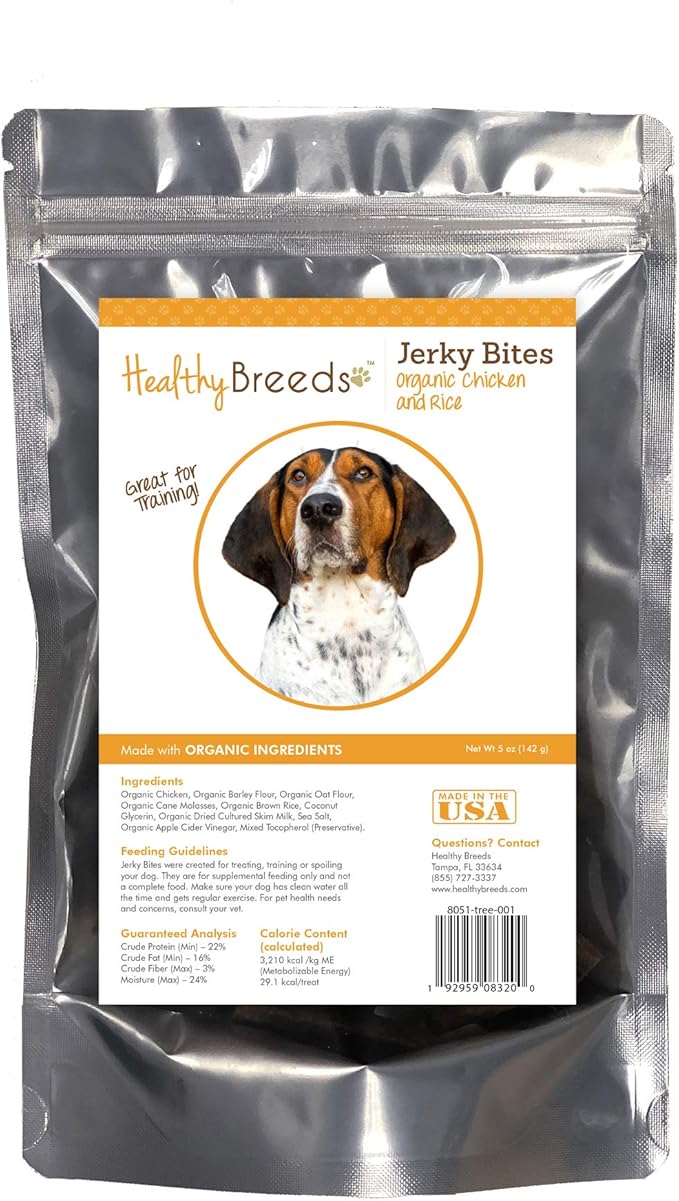 Healthy Breeds Treeing Walker Coonhound Jerky Bites Chicken & Rice Recipe Dog Treats 5 oz