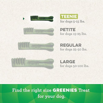 GREENIES TEENIE Natural Dog Dental Care Chews Oral Health Dog Treats Fresh Flavor, 27 oz. Pack (96 Treats)