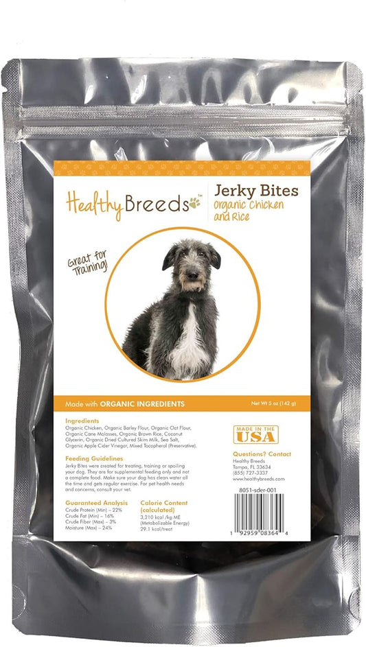 Healthy Breeds Scottish Deerhound Jerky Bites Chicken & Rice Recipe Dog Treats 5 oz