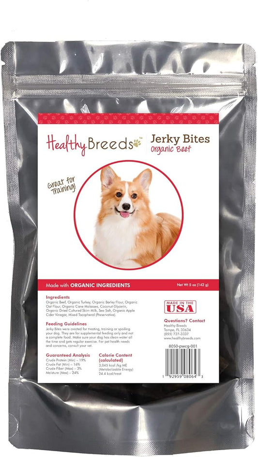 Healthy Breeds Pembroke Welsh Corgi Jerky Bites Beef Recipe Dog Treats 5 oz