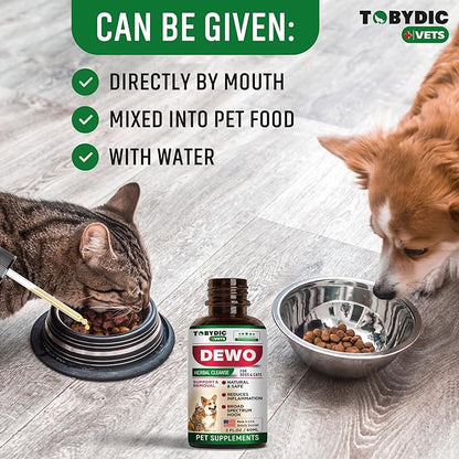 Cats & Dogs Natural Broad Spectrum Treatment & Liquid Herbal Medicine - Medication Helps Remove Toxins - Supplement Drops Made in USA