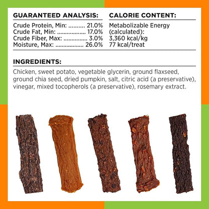 BIXBI Skin & Coat Support Chicken Jerky Dog Treats, 5 oz - USA Made Grain Free Dog Treats - Antioxidant Rich to Support Shiny, Full Bodied Coats - High in Protein, Whole Food Nutrition, No Fillers