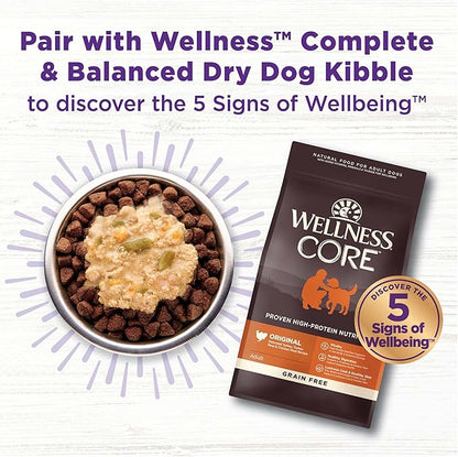 Wellness Bowl Boosters Hearty Toppers, Chicken & Pumpkin Recipe in Savory Bone Broth Dog Food Toppers, 5.5 Ounce Pouch (Pack of 12)