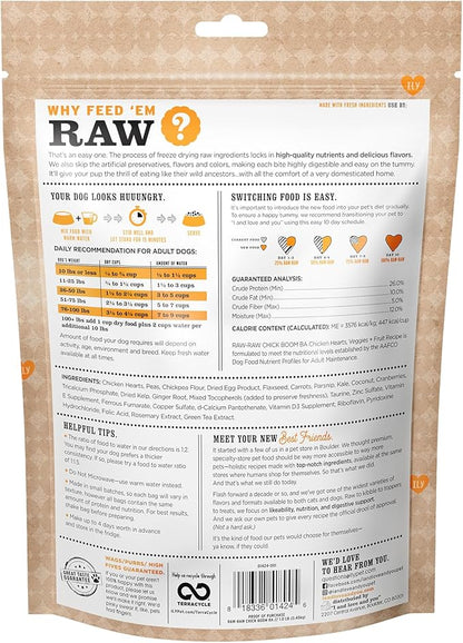 I AND LOVE AND YOU Stir and Boom Dehydrated Freeze Dried Raw Dog Food - Chicken - Grain Free, Real Meat, No Fillers, 1lb Bag