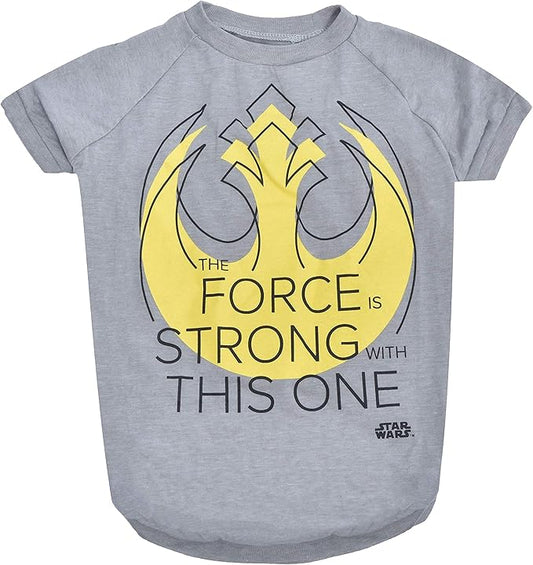 Star Wars for Pets "The force Is Strong With This One" Dog Tee | Star Wars Dog Shirt for Small Dogs | Size Small | Soft, Cute, and Comfortable Dog Clothing and Apparel