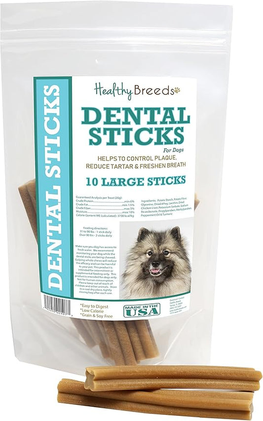 Healthy Breeds Keeshonden Dental Sticks Large 10 Count