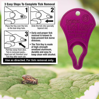 The Original Tick Key -Tick Detaching Device - Portable, Safe and Highly Effective Tick Detaching Tool (Rainbow 7 Pack)