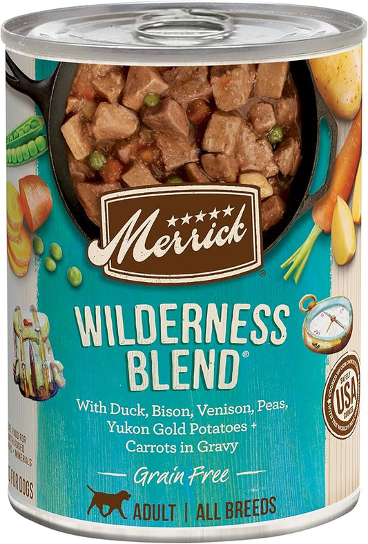 Merrick Grain Free Wet Dog Food Wilderness Blend - (Pack of 12) 12.7 oz. Cans