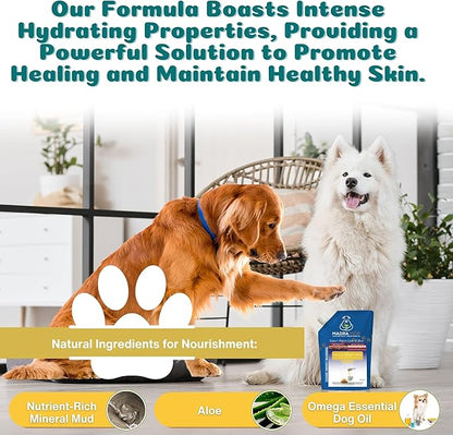 Madra Mor Milk & Honey Mud Spa Bath for Dogs | Dog Bath for Dog Grooming | 10oz Pouch Mud Bath Dog Essentials with Multi-Purpose Key Chain